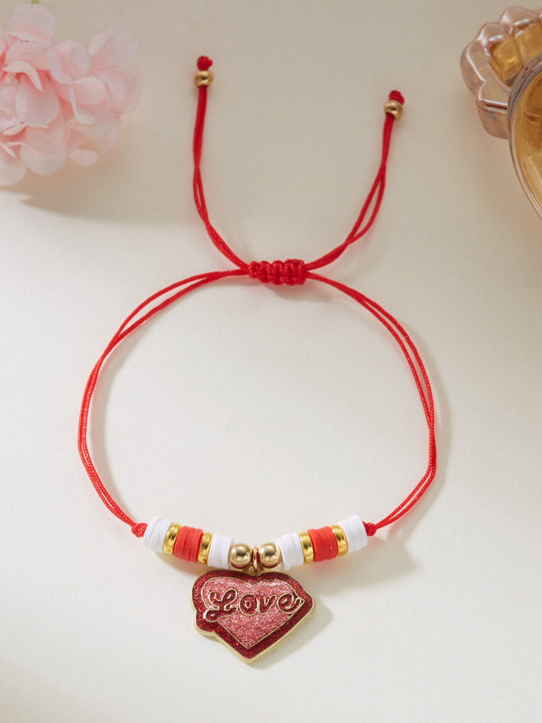 Herz Liebe Verstellbar Gewebt Valentinstag Armband