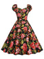 1950er Blumen Hepburn Elegant Vintage Kleid