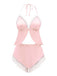 1950er Halter Spitze Satin Pyjama Set