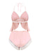 1950er Halter Spitze Satin Pyjama Set