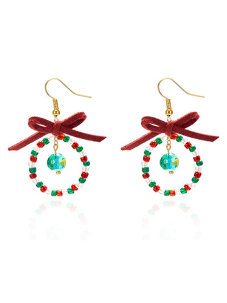 Vintage Bogen Edelsteinperlen Ohrringe