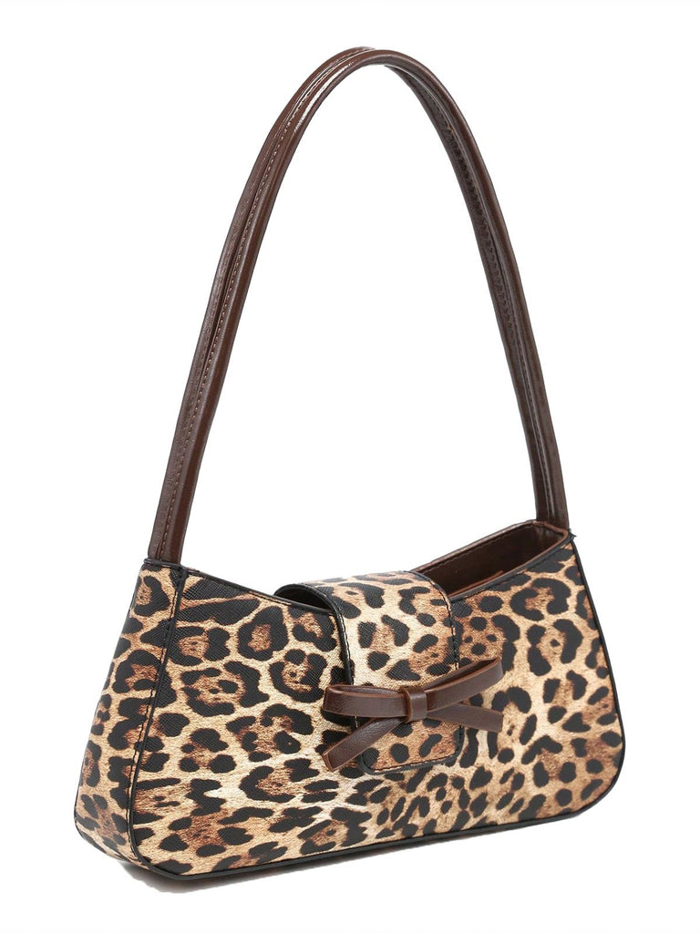 Vintage Leder Bogen Baguette Tasche