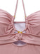 Rosa 40er Badeanzug mit Neckholder und Criss-Cross