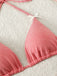 Rosa 50er Bikini-Set & Shorts mit Schleife und Hohe Taille