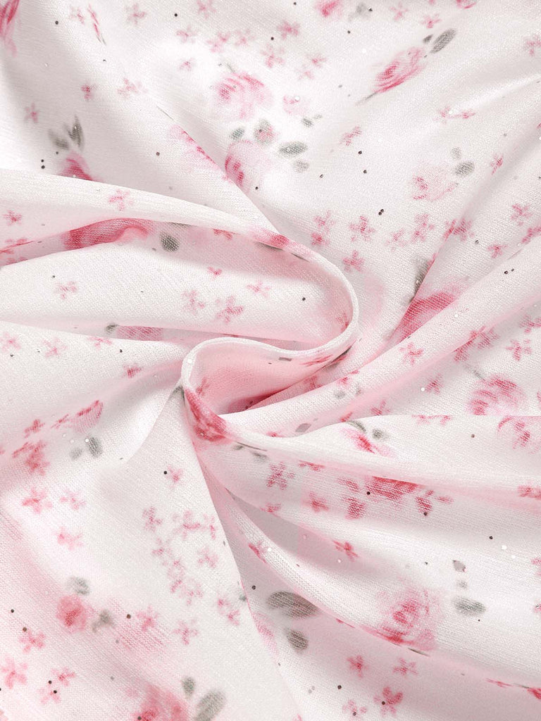 Rosa 50er Bikini-Set mit Ditsy-Blumen und Neckholder