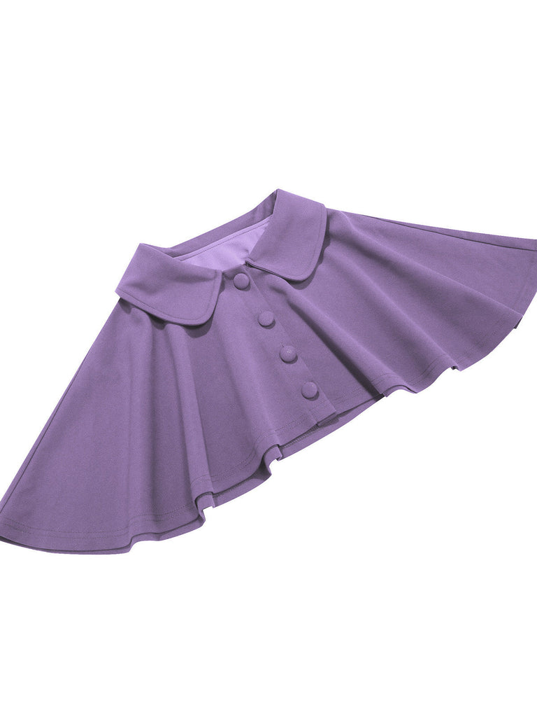 Lila 50er Kleid mit Reverskragen und A-Linie