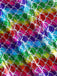 Regenbogen 80er Meerjungfrauenkleid mit Neckholder und Metallic