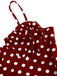 Rotes 30er Fischschwanzkleid mit Spaghettiträger und Polka-Dots