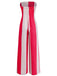 Roter 40er Jumpsuit mit trägerlos und Streifen
