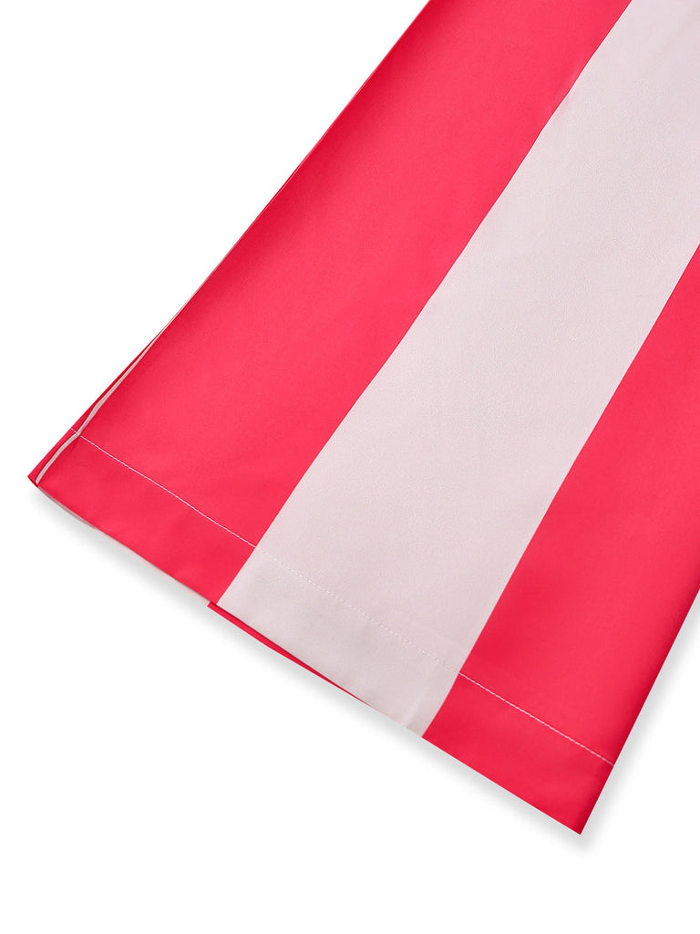 Roter 40er Jumpsuit mit trägerlos und Streifen