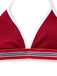 Rot 80er Bikini-Set & Shorts mit Neckholder und Hohe Taille