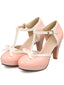 Rosa Retro Bogen Dekor Hoher Absatz Schuhe