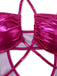 Rosaroter 70er Badeanzug mit Cut-out und Metallic