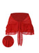 Rot 1960er Solide Chiffon Rock Cover-Up-with-detail