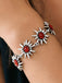 Vintage Armband mit Strass und Edelweiss