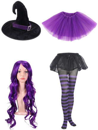 Lila Hexen-Kostüm Accessoire-Set