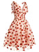 Schwarz 1950er Kirsche Gänseblümchen Netz Swing Kleid