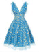 [Vorverkauf] Grün 1950er Gänseblümchen Netz Swing Kleid