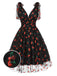 Grün 1950er Gänseblümchen Netz Swing Kleid