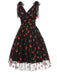 Grün 1950er Gänseblümchen Netz Swing Kleid