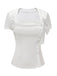 [Vorverkauf] 2PCS 1960er Tasten Shirt & Spitze Hem Solide Rock