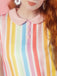 1960er Regenbogen Streifen Herz Tasche Kleid