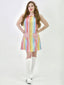 1960er Regenbogen Streifen Herz Tasche Kleid