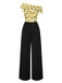 [Vorverkauf] Gelb 1930er Sonnenblume Schräger Hals Jumpsuit