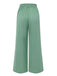 2PCS 1940er Weiß Revers Palmen Bluse & Grün Falten Hosen