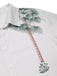 2PCS 1940er Weiß Revers Palmen Bluse & Grün Falten Hosen