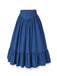 [Vorverkauf] 2PCS 1940er Baumwolle Creme V-Ausschnitt Top & Blau Plissiertes Rock