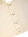 [Vorverkauf] 2PCS 1940er Baumwolle Creme V-Ausschnitt Top & Blau Plissiertes Rock