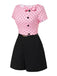 [Vorverkauf] Rosa 1950er Polka Dot Bogen Romper