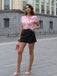 Rosa 1950er Polka Dot Bogen Romper