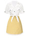 [Vorverkauf] 2PCS 1960er Revers Binden Bluse & Plaid Rock