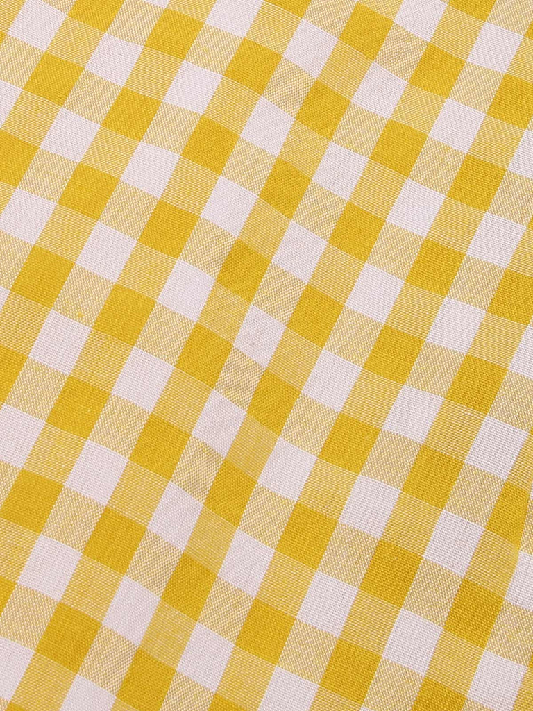 [Vorverkauf] Gelb 1960er Rüschen Plaid Rock