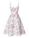 [Vorverkauf] Weiß & Rosa 1950er Träger Blumen Kleid