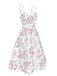 [Vorverkauf] Weiß & Rosa 1950er Träger Blumen Kleid