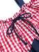 [Vorverkauf] 1950er Schulterfrei Plaids Kontrast Denim Romper