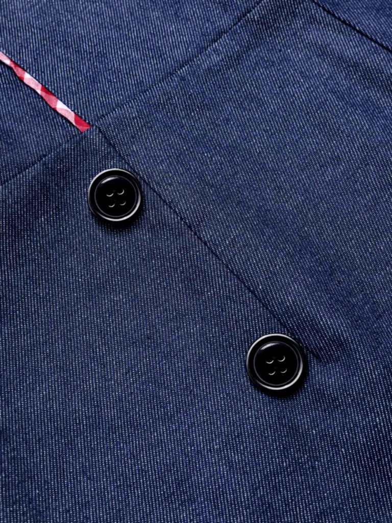 [Vorverkauf] 1950er Schulterfrei Plaids Kontrast Denim Romper