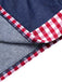 [Vorverkauf] 1950er Schulterfrei Plaids Kontrast Denim Romper