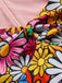 1960er Ausgestellte Ärmel Bunt Kleine Blumen Kleid