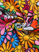 1960er Ausgestellte Ärmel Bunt Kleine Blumen Kleid