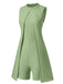 1960er Solide Stehkragen Ärmellos Romper