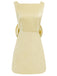 1960er Quadratischer Hals Zurück-Bogen Satin Kleid