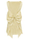 1960er Quadratischer Hals Zurück-Bogen Satin Kleid