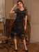 Schwarz 1920er Pailletten Tassel Flapper Kleid