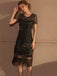 Schwarz 1920er Pailletten Tassel Flapper Kleid