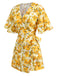 1930er V-Ausschnitt Ölgemälde Blumen Romper