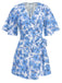 1930er V-Ausschnitt Ölgemälde Blumen Romper